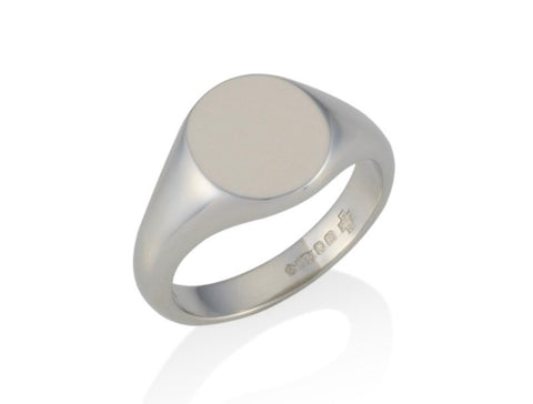 gold oval signet ring 11.5mm x 9.5mm