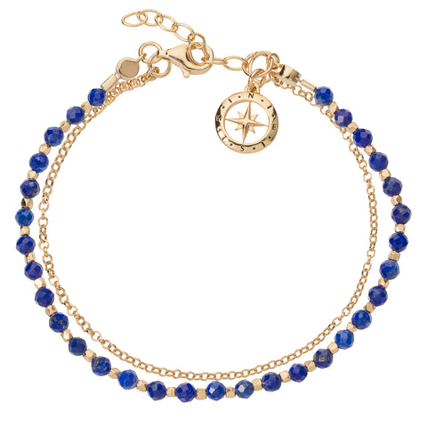 gold plated silver friendship bracelet with lapis by christin ranger