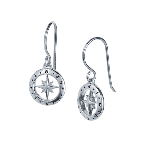 Love's Compass Silver Earrings by Christin Ranger