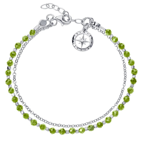 Friendship Bracelet in Silver with Peridot by Christin Ranger