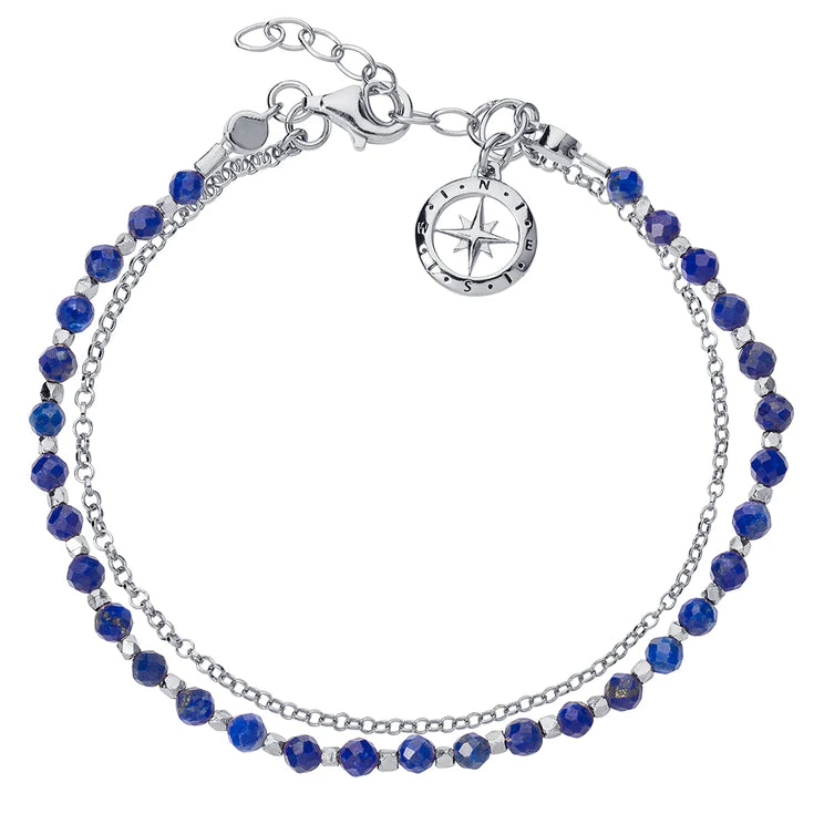 Silver Friendship Bracelet with Lapis Lazuli by Christin Ranger