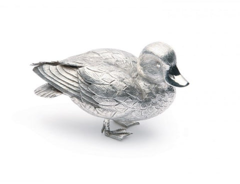 Sterling Silver Teal Duck Figure