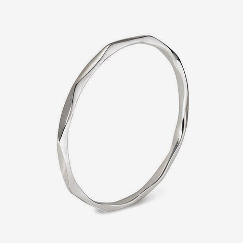Sterling Silver Bangle With a Wavy Pattern