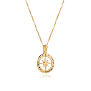 Love's Compass Gold Plated Silver Necklace by Christin Ranger