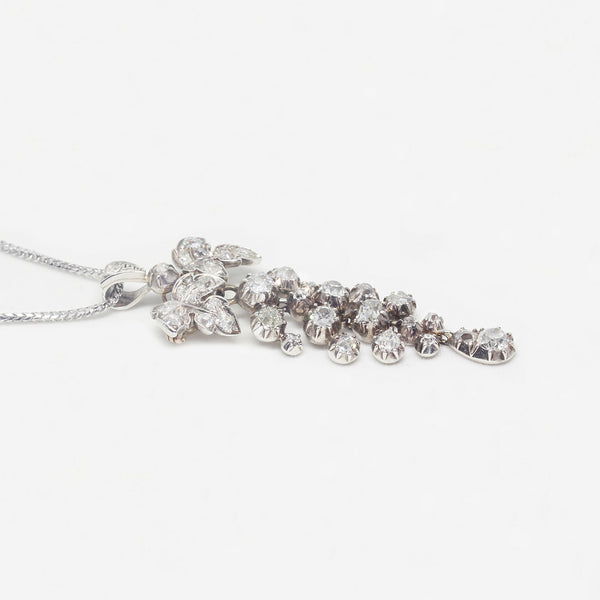 Diamond Set Antique Pendant/Brooch in Silver & Gold - Secondhand