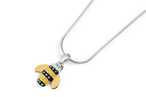 Enamel & Silver Bee Pendant