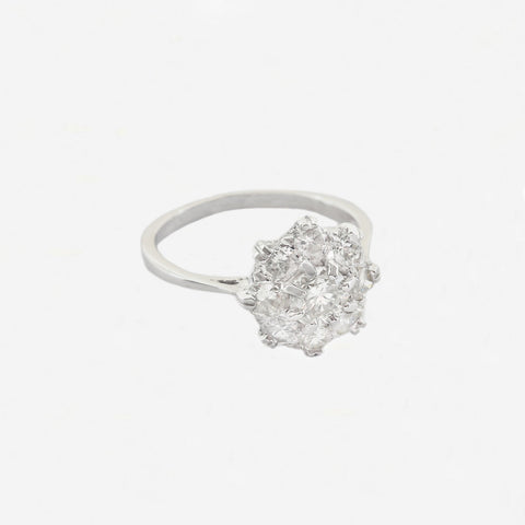 Diamond Cluster Ring in 18ct White Gold - Secondhand