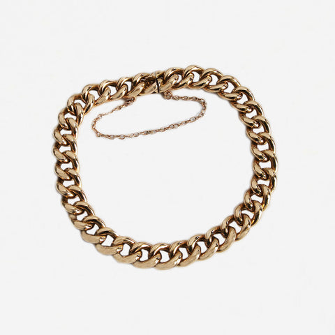 a fine quality 15 carat rose gold curb link bracelet