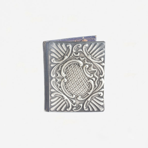 Edwardian silver fronted leather needle case dated Birmingham 1908