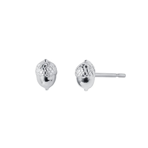 Silver Acorn Stud Earrings by Christin Ranger