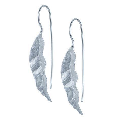 banana leaf silver earrings by christin ranger