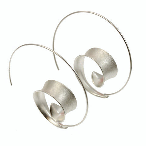 curl hoop silver earrings by christin ranger
