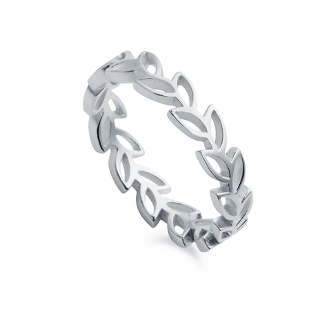 a silver leaf design ring by christin ranger