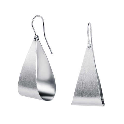 large pear shaped drop earrings in silver by christin ranger