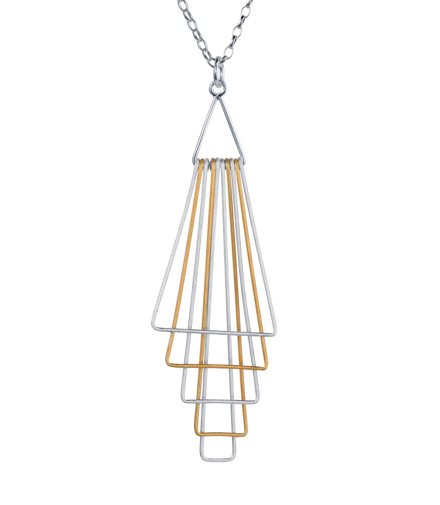 pyramid silver gold plated drop pendant necklace by christin ranger
