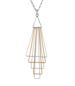 pyramid silver gold plated drop pendant necklace by christin ranger