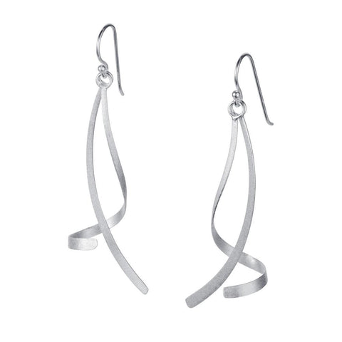 Twist & Turn Silver Earrings by Christin Ranger