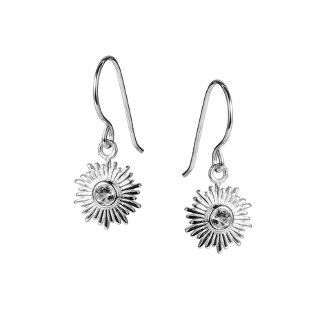 white topaz sun drop earrings by christin ranger