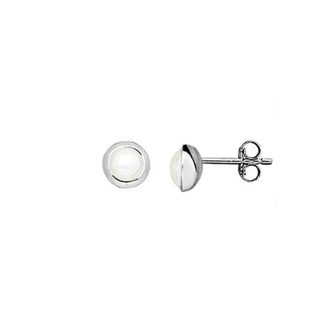 Silver and Pearl Stud Earrings by Christin Ranger