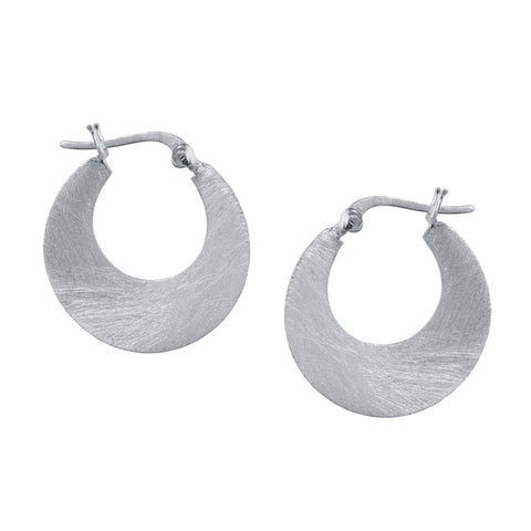 Small Crescent Silver Hoop Earrings