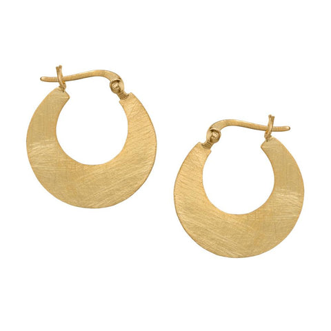 Small Crescent Hoop Gold Plated Silver Earrings by Christin Ranger