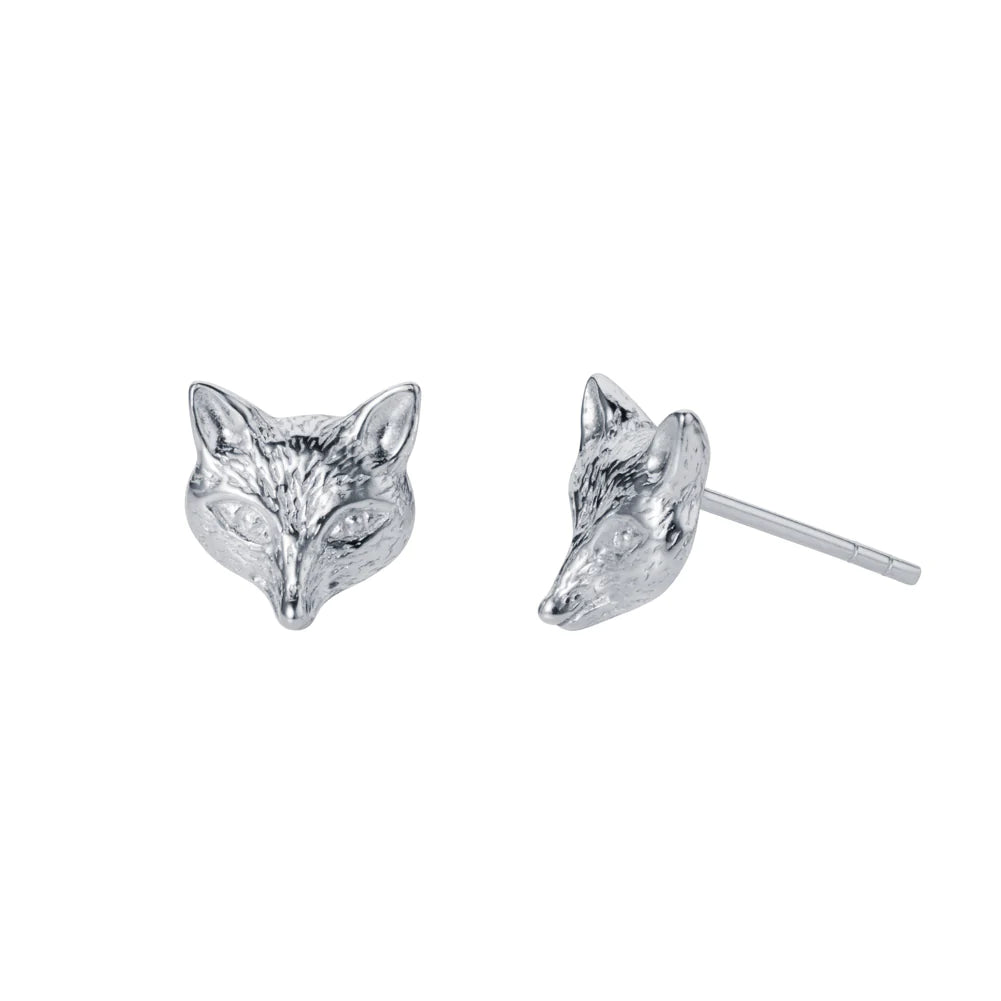 Silver Fox Stud Earrings by Christin Ranger