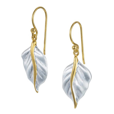 Silver Leaf Earrings by Christin Ranger