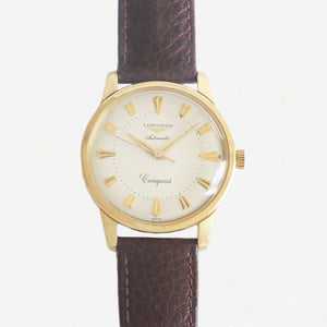 a longings automatic conquest mens watch dated 1950s