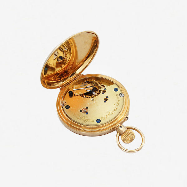 Half Hunter 18ct Gold Pocket Watch Dated 1919 - Secondhand