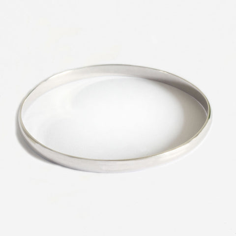9ct White Gold Plain D-Shape Bangle