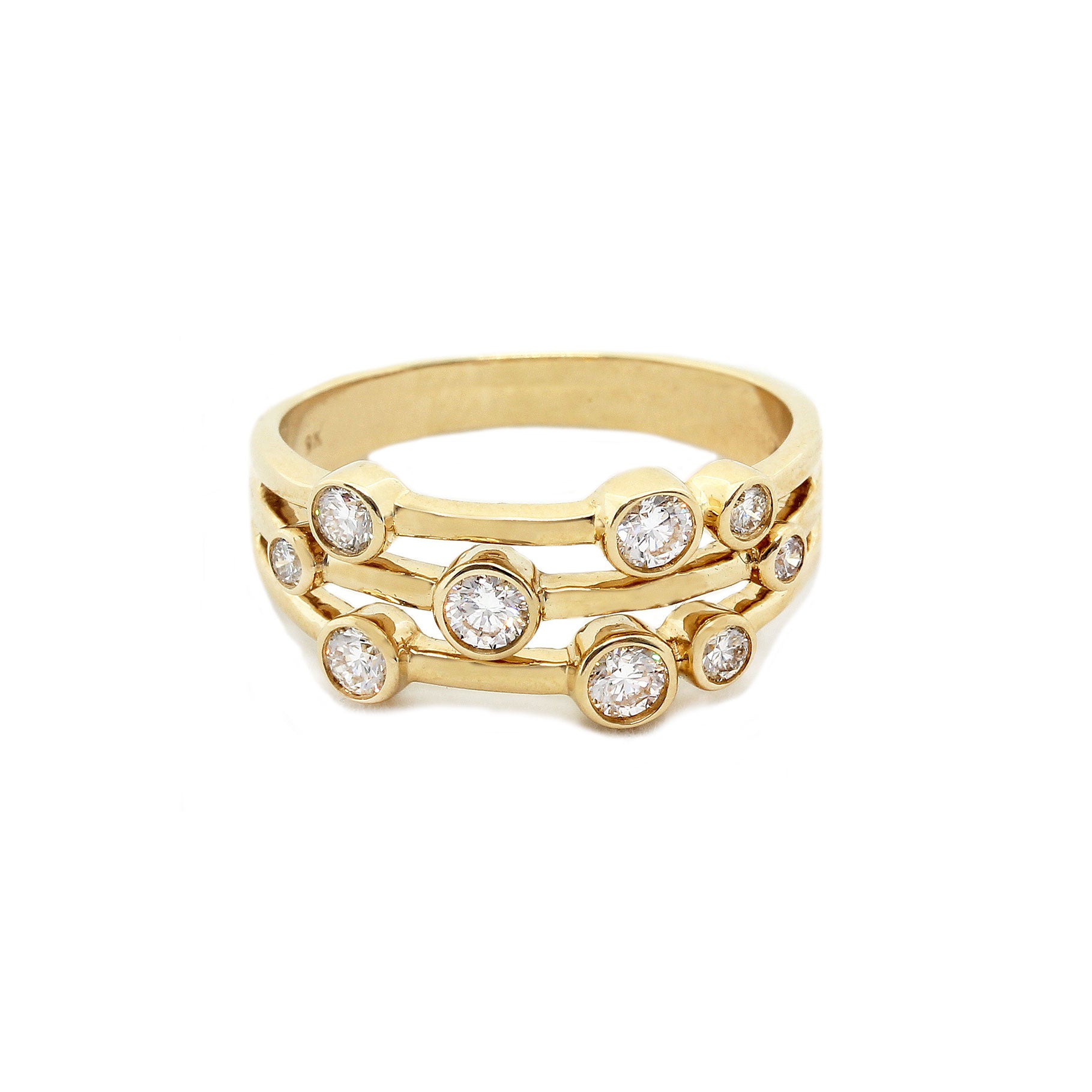 Diamond Bubbles Design Ring in 18ct Yellow Gold