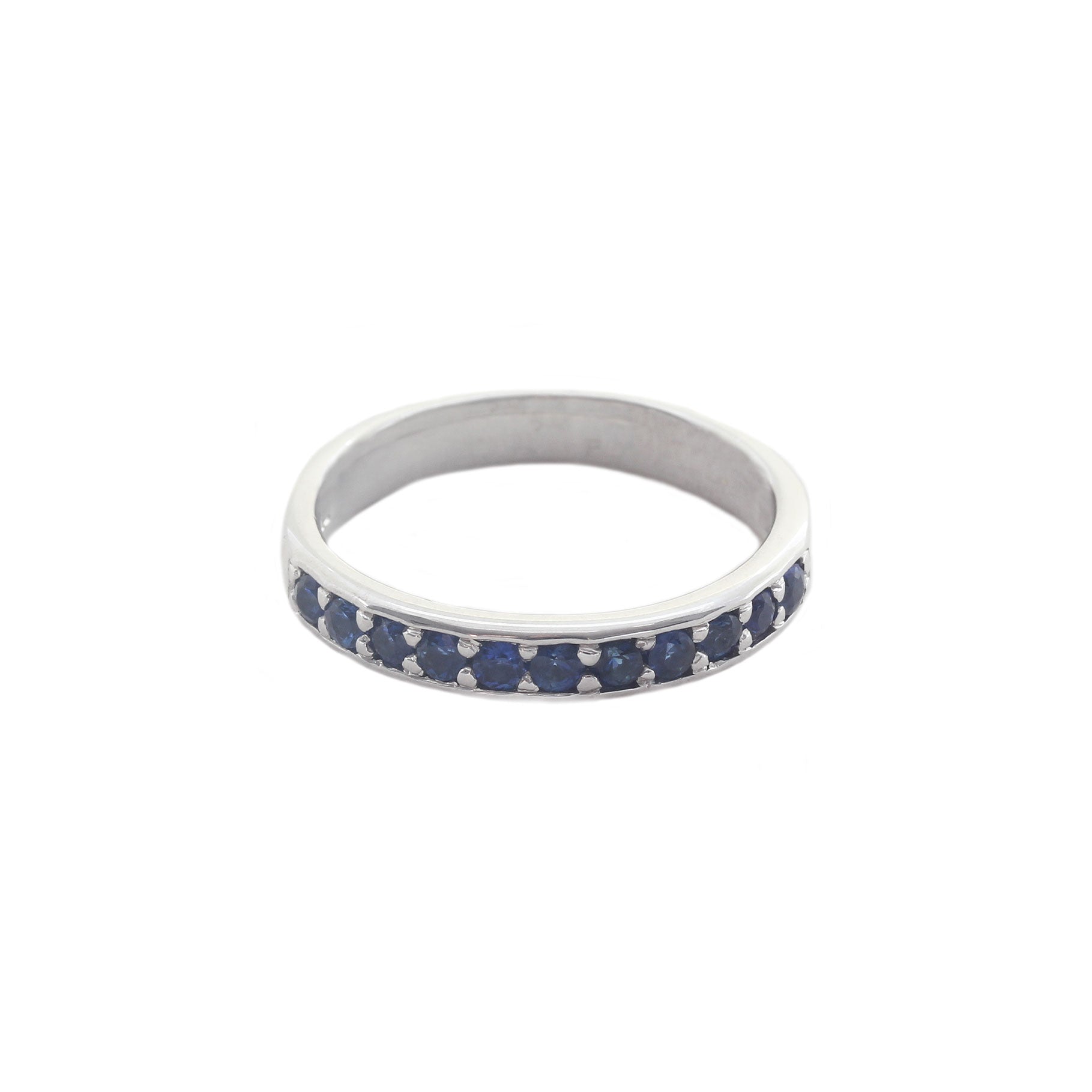 Sapphire Half Eternity Ring in 18ct White Gold