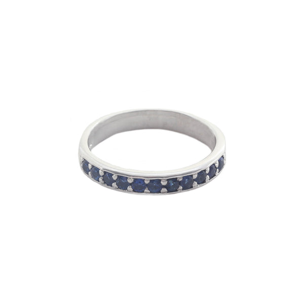Sapphire Half Eternity Ring in 18ct White Gold