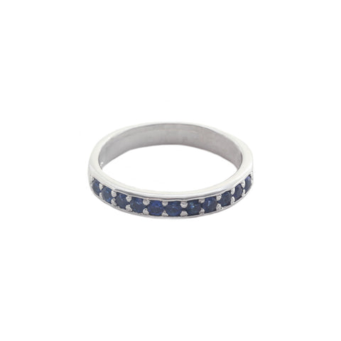 Sapphire Half Eternity Ring in 18ct White Gold