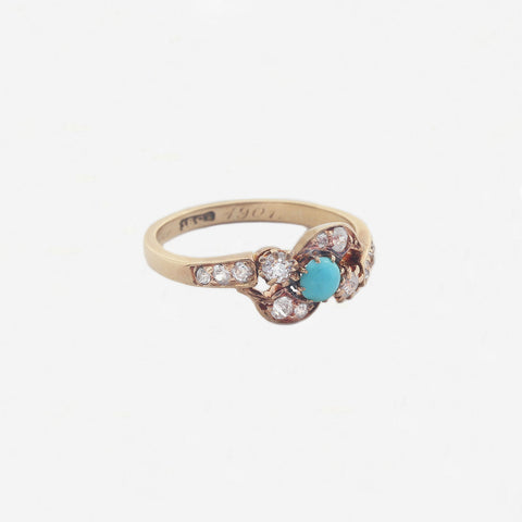 Turquoise and Diamond Edwardian Ring - Secondhand