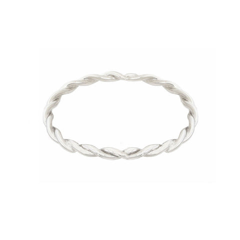 Sterling Silver Oval Ropetwist Design Bangle