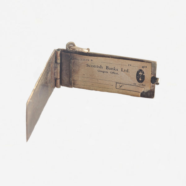9ct Gold Vintage Cheque Book Charm - Secondhand