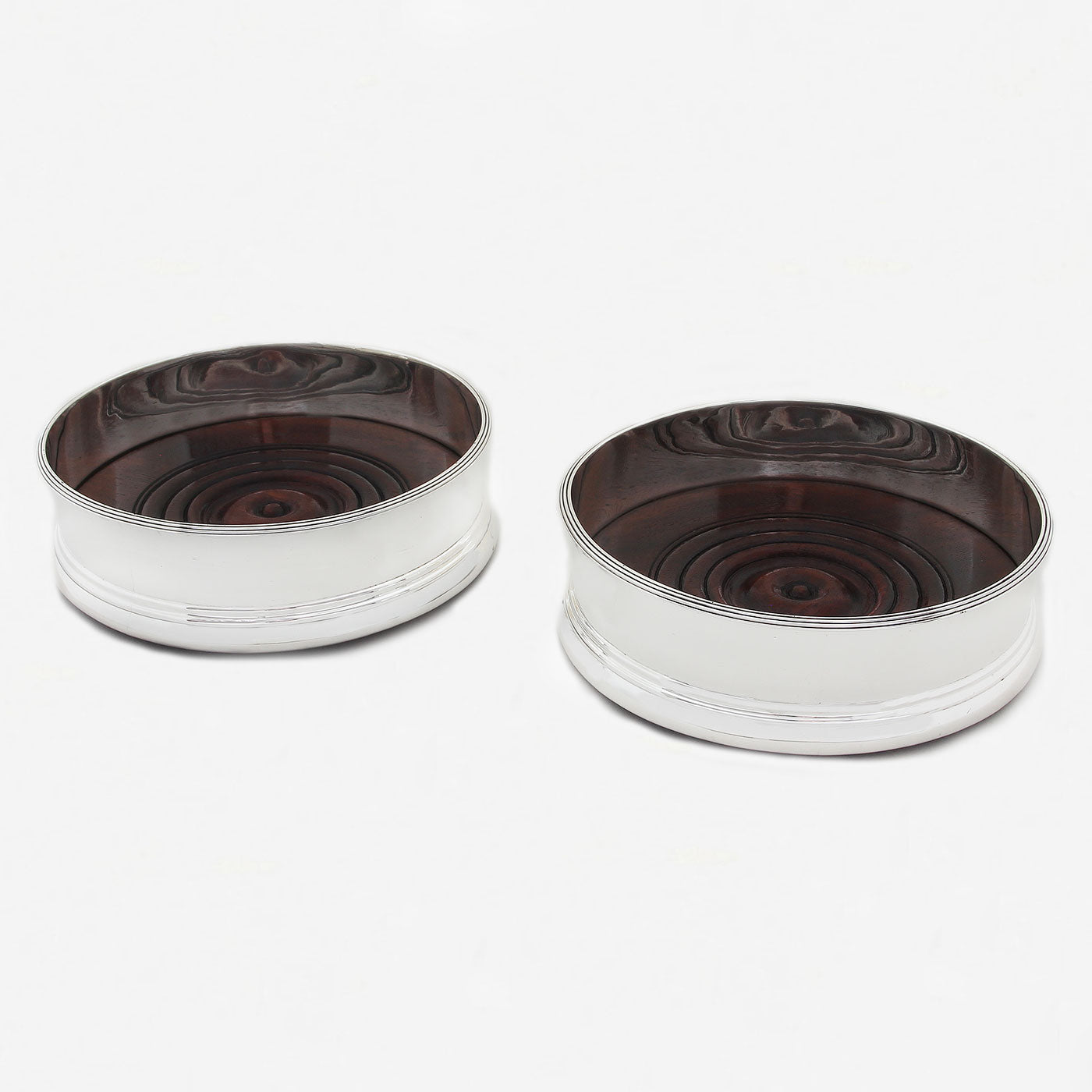 George III Silver Bottle Coasters Dated London 1802 - Secondhand