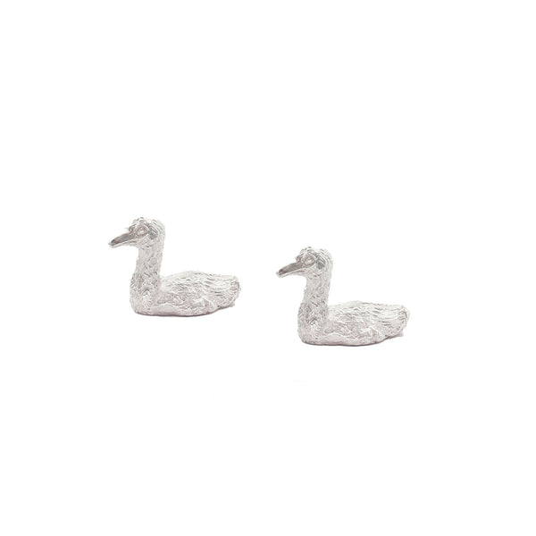 Sterling Silver Pair of Cygnet Figures