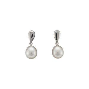 Freshwater Pearl & 9ct White Gold Drop Earrings
