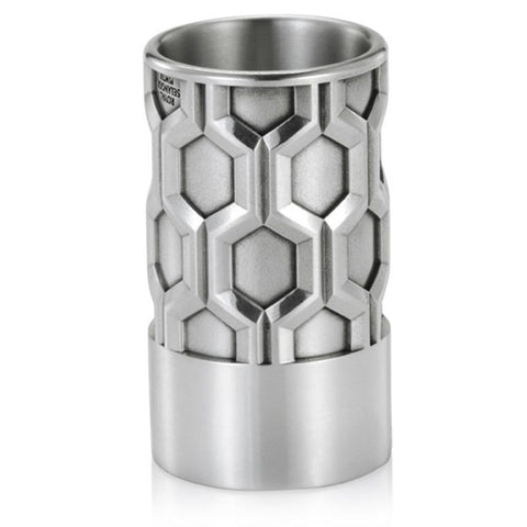 a pewter drinks measure hexagon shaped by Royal Selangor
