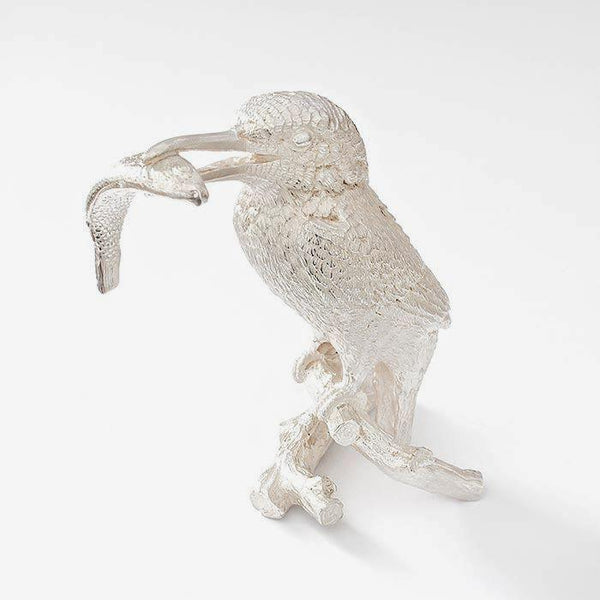 a heavy solid silver large kingfisher figure with fish with great detailing and british made with hallmark