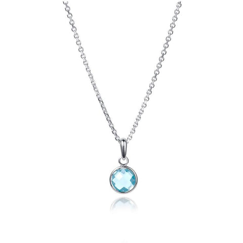 Silver and Blue Topaz Maya Pendant by Christin Ranger