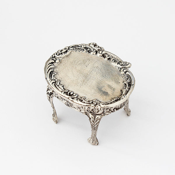 A Sterling Silver Vintage Dolls House Table And Chairs dated 1974