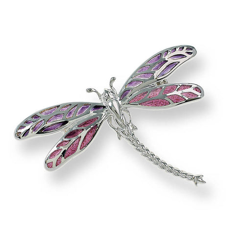 enamel and silver dragonfly brooch by nicole barr