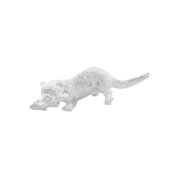 Sterling Silver Otter & Fish Figure