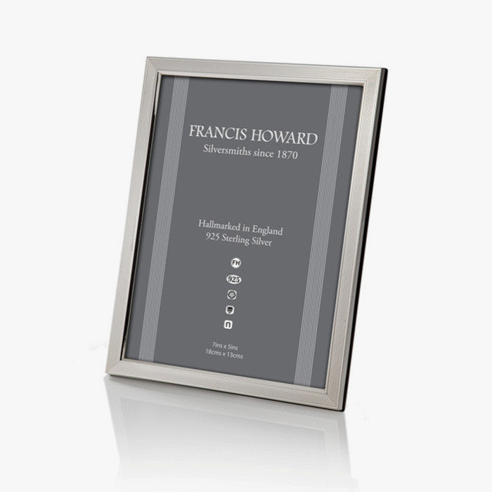 Sterling Silver Oxford Engine Turned Photo Frame by Francis Howard