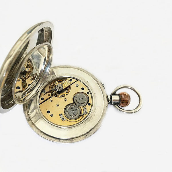 a fine condition vintage silver pocket watch goliath edition with engraving
