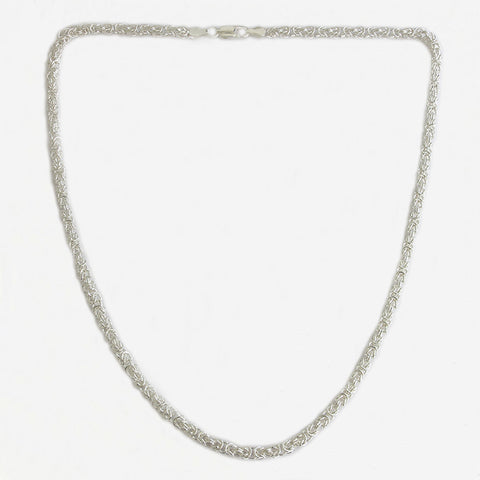 a sterling silver slim byzantine necklace