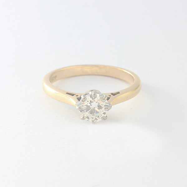 a claw set diamond single stone engagement ring